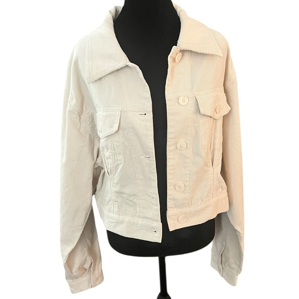 Anthropologie The Korner Off-White corduroy Cropped Jacket NWT M